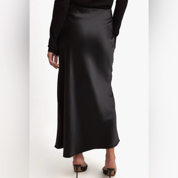 Na-kd Satin Boho Festival Rock Office Minimalist Gothic Midi Skirt Black 38 8 M - Picture 2 of 9